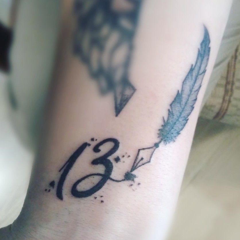 Freshly done tattoo, Lucky Number 13 Japanese Style, on TK… | Flickr
