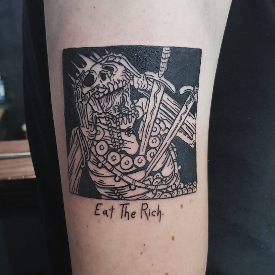 EAT THE RICH except for Ozzy hes trying his best Thanks so much Anna     traditionaltattoo traditionalclub ladytattooers  Instagram