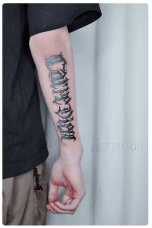 Tattoo by Danny tattooist. Guangzhou Tattoo - #Justtattoo #GuangzhouTattoo #OriginalTattoo #TattooManuscript #TattooDesign #TattooFemaleTattooist #letter #lettering #letteringtattoo 