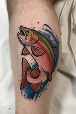 Abstract salmon tattoo idea
