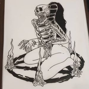 Illustration by Matt Bailey #MattBailey #blackwork #engraving #etching #skull #death #reaper #skeleton #illustrative #linework #text #quote #font #candles #pentagram