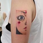 Tattoo by Eva Krbdk #evakrbdk #famousportraittattoo #famousportrait #portraittattoo #portrait #famous #KillBill #anime #filmstill #ORenIshii #illustrative #blood