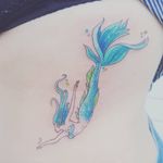 Sweet pastel mermaid #pasteltattoo #mermaidtattoo #watercolortattoos #ladytattooers #originaldesign #customtattoo #tattooartist 