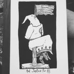 Illustration by Matt Bailey #MattBailey #blackwork #engraving #etching #skull #death #reaper #skeleton #illustrative #linework #text #quote #font #justice
