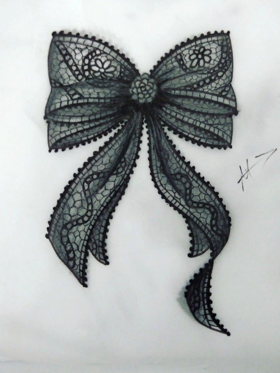 Lace Bow Tattoo Design