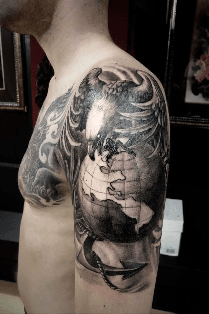 Tattoo uploaded by Hailin Tattoo • Upper Arm: Marine Corps • Tattoodo