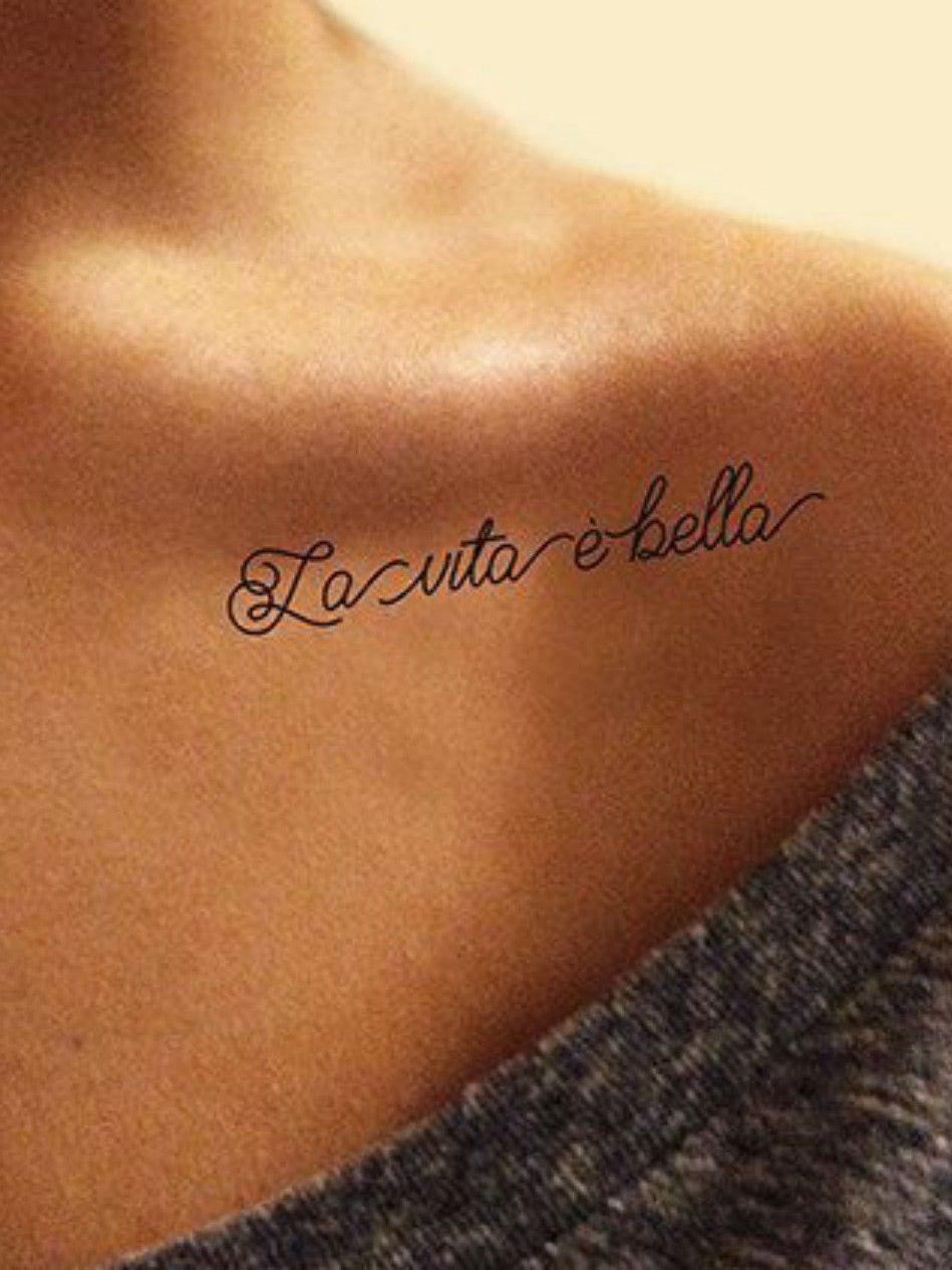 My life is beautiful lettering tattoo located on the