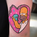 Tattoo by Day aka illustday #Day #illustday #thesimpsons #Simpsons #cartoon #newschool #tvshow #tvshowtattoo #color #homersimpson #donut #food #foodtattoo #sprinkles
