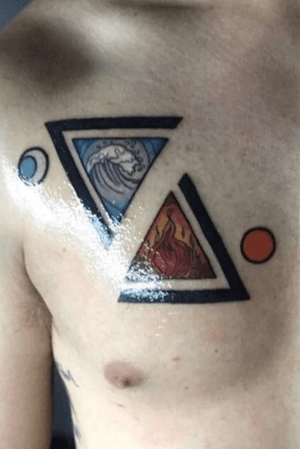 Fire and water balance tattoo