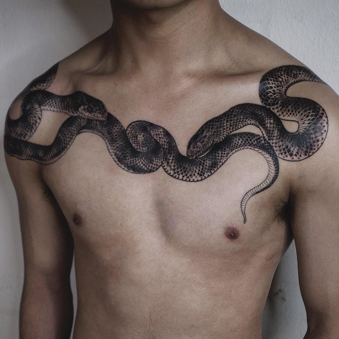Image result for snake around neck tattoo  Snake tattoo Necklace tattoo  Tattoos