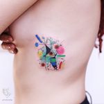 Tattoo by Ayhan Karadag #AyhanKaradag #favorite #favoritetattoos #kandinsky #fineart #abstract #color #fineline #linework #shapes #dotwork #watercolor #painterly