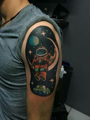 3rd tattoo #moon #astronauttattoos 