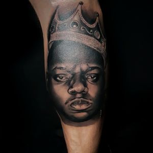 Notorious B.I.G black and grey tattoo portrait!