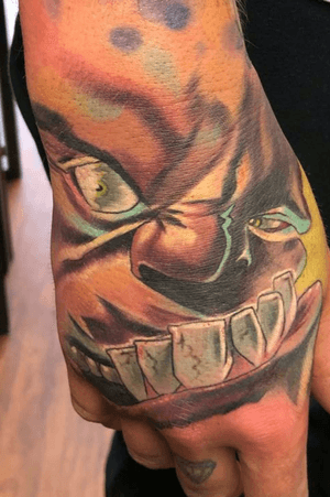 Hulk/orc hand tattoo