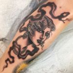 Tattoo by Christopher Conn Askew #ChristopherConnAskew #SekretCity #blackandgrey #portrait #ladyhead #jewelry #pearls #smoke #lady #beauty