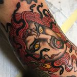 Tattoo by Christopher Conn Askew #ChristopherConnAskew #SekretCity #portrait #medusa #color #neotraditional #traditional #snakes #serpents #deity #myth #fantasy