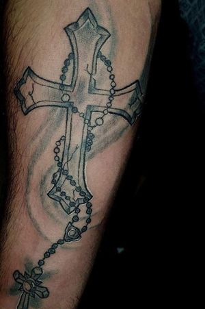 Tattoo cross and rosary #tattoo #cross #and #rosary 