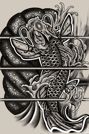 Magoi Koi Sketch - #thesymtattoo #koi #koitattoo #sketch #tattoosketch #tattooitalia #geometric #irezumi #ukiyoe 
