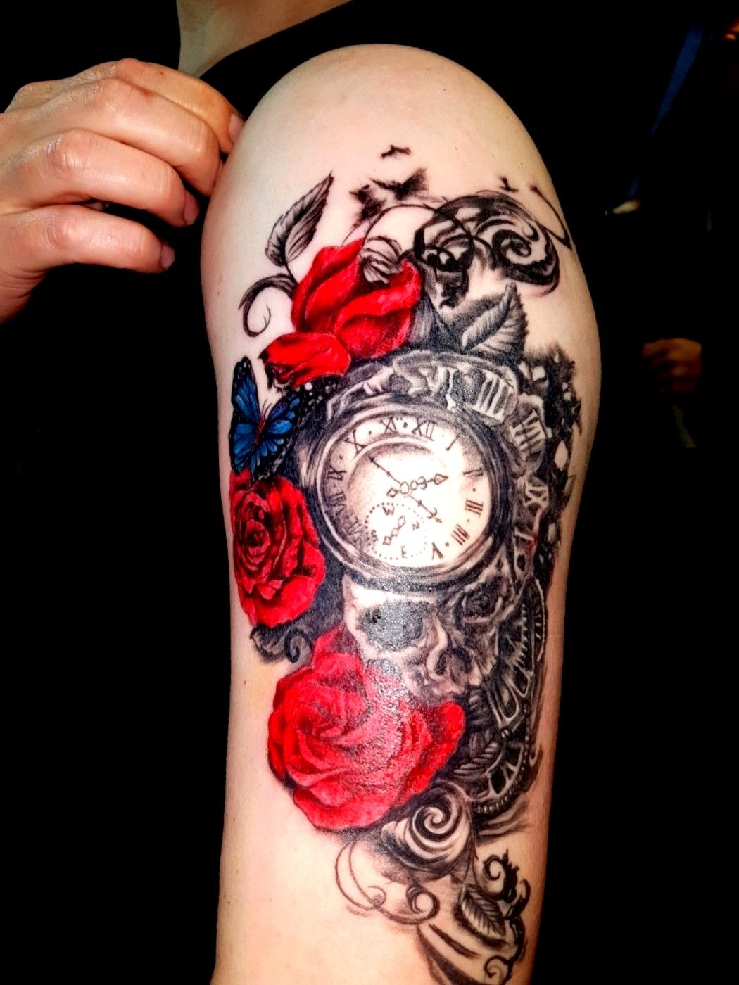 Tattoo uploaded by Melladdiction  butterfly butterflytattoo clockwork  clocktattoo clock  Tattoodo