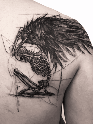 W I N G 💀 #tattooart #tattooartist #tattoo #wingtattoo #skeleton #skeletontattoo 