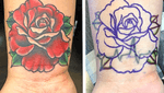 Rose cover up 🌹 #rose #rosetattoo #coverup #coveruptattoo #nashville #nashvilletattoo #colortattoo #floraltattoo #flowertattoo 