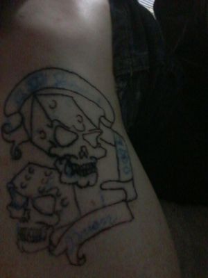 The first part of a tattoo I did on myself for my son.