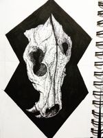 Boceto craneo perro#boceto #skulldog #craneo #skull #dog 