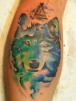 #Nicaragua #water #wolf #watercolor #watercolortattoo  #love my #animal #tattoos #color #colour #traveltattoos 