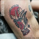 Traditional hand tattoo for Zander by regular guest Alex Romanoff #traditionaltattoo #handtattoo #traditionalhand #traditionalhandtattoo #traditionalrose #londontattoo #legtattoo 