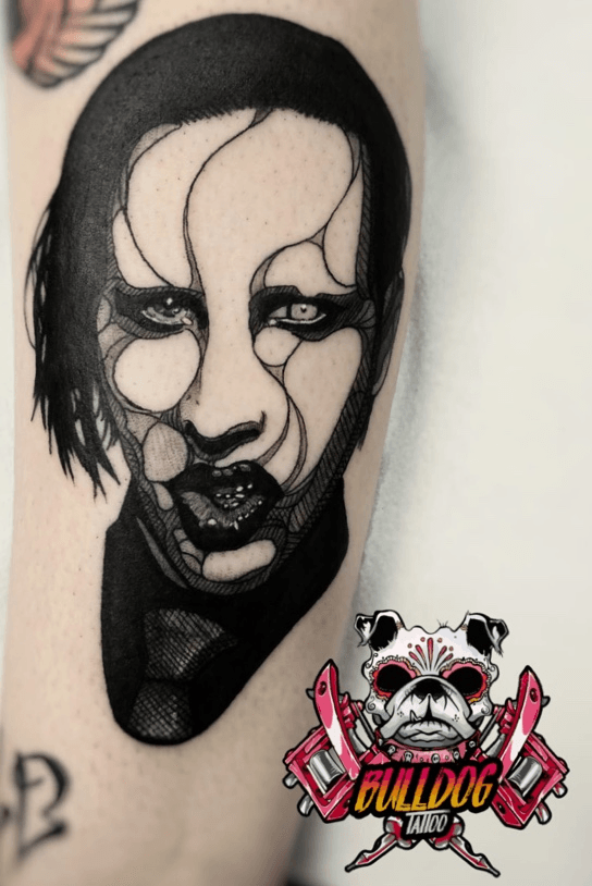 My first tattoo Edward ScissorhandsMarilyn Manson Design done by Shawn  Stone Cold Rowch  Creations in Cincinnati Ohio  rtattoos