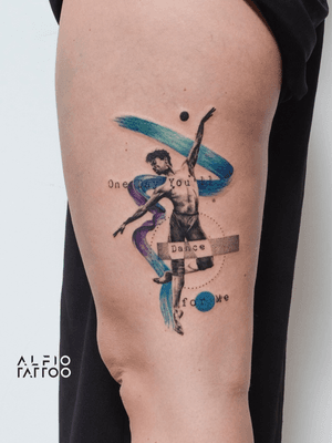 Tattoo and design by Alfio!!! #tattoo #design #designtattoo #dance  #tattoocolor #buenosaires #argentina #Dancer #colortattoo #tattooart #dotwork