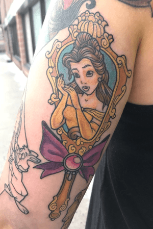 Belle from Beauty & the Beast; original flash drawing - back of arm