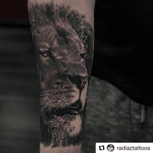 Lion done by Ra Diaz #gamefacetattoo2.0 #orlando #florida #realism #realistic #tattooartist #lion #liontattoo 