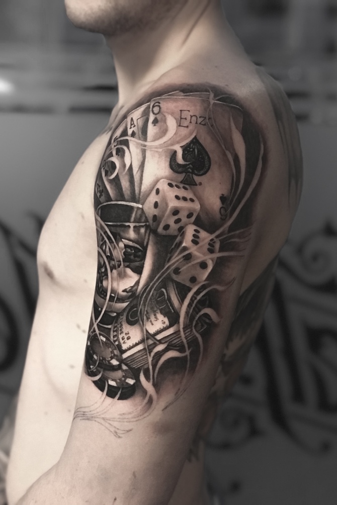 Killer Ink Tattoo on Twitter Gambling themed sleeve from Chavez  Pattinson using killerinktattoo supplies killerink tattoo tattoos  bodyart ink tattooartist tattooart blackandgrey blackandgreytattoo  gamblingtattoo BorderlineTatt https 