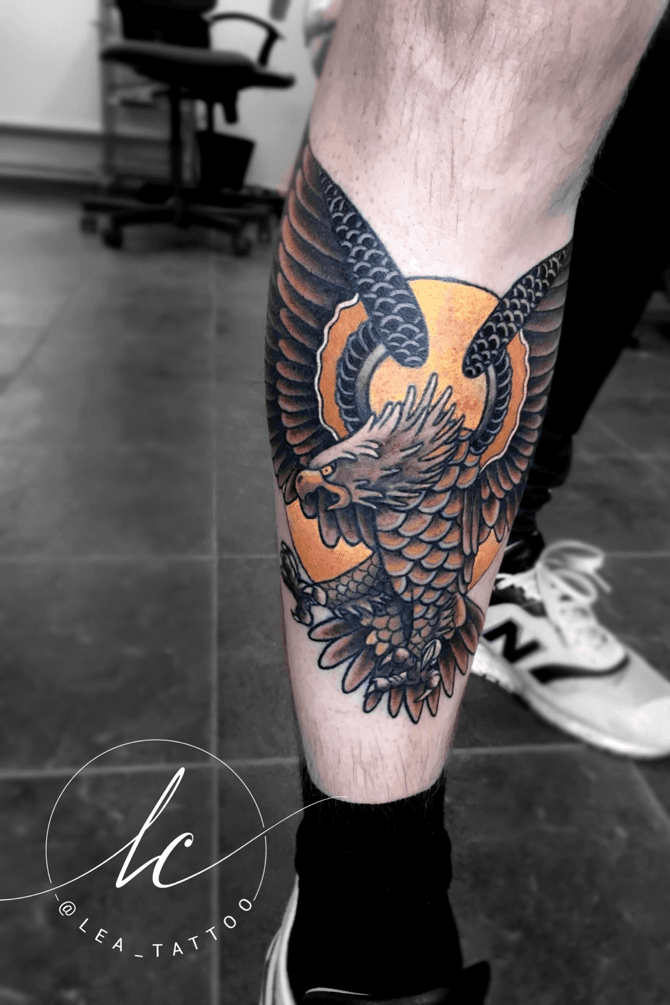 Black and Grey traditional Eagle done by myself taylorherrbn in Orange  County CA  rtraditionaltattoos