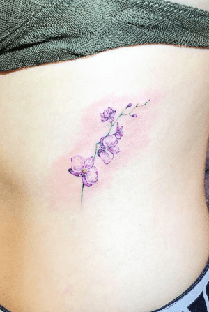 #orchid  #watercolor #colortattoo #flower #floral #girl #pretty #fineline 