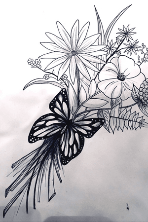 #buterfly #blackandgrey #flowers 