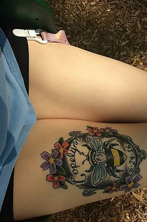 On my right upper thigh. 🌸🐝
