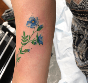 Little blue flowers by Elena 