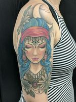 Gypsy traditional neo traditional half sleeve fully healed 