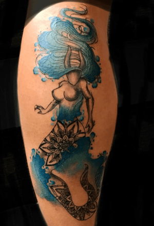 #watecolor #mermaid tattoo done by Josh 