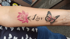 Butterfly flower tattoo #butterfly #flowertattoo #tattooart 