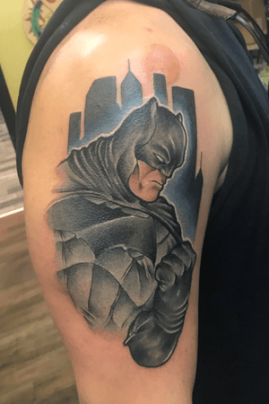 Frank millers batman, super fun tattoo. 