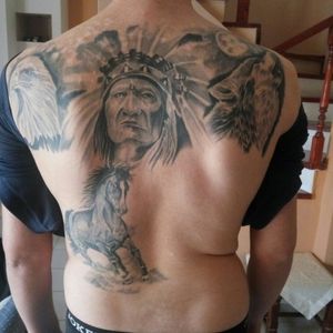 Artist chris john tattouing! American indian native inprogress