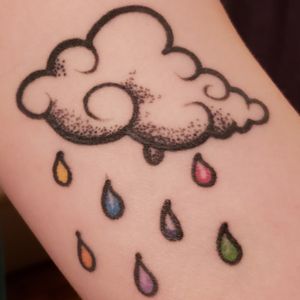 Little cloud of emotion #cloud #rainbow #pointillism #pointilism #rain 