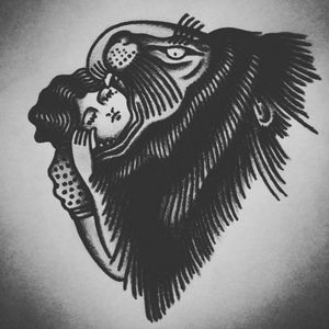 ✖ 🦁👰🦁 ✖#liontattoo #lion #traditionaltattoos #traditionaltattoo #tradworkerssubmission #tradworkers #available #vintagetattoos #ladyandlion #griso