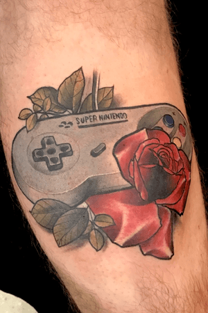 Good old times #tattooartist #Nintendo #games #rose #neotraditional #traditional #art #mannheim