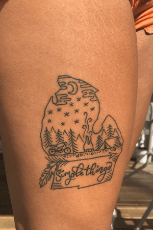 All healed up! 😍 Michigan Camping tattoo