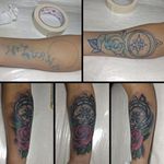Tatuagem de bússola com rosa freehand para cobertura... #floresfreehand #freestyle #bussola #rosa #Rose #time #blackandwhitetattoo #blackandgraytattoo #tatuagem #Tattoos