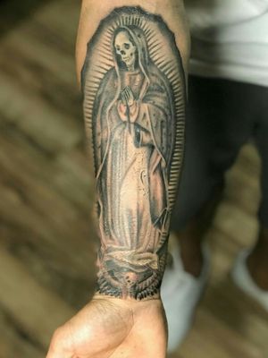 Same tattoo just different shot view. Holy Death, Santa Muerte